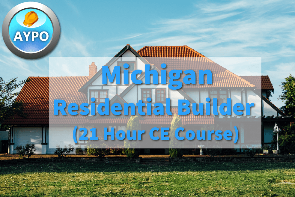 21 Hour CE Package for Michigan Builders License Renewal